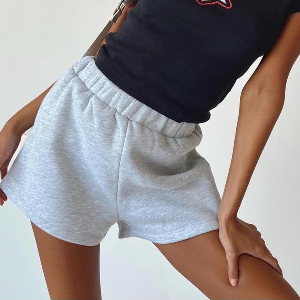 Princess Polly Gray Athletic Shorts Elastic Waistband